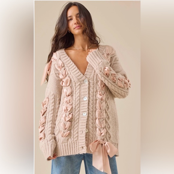 Altar'd State Sweaters - ALTAR’D STATE ember ribbon cardigan💕